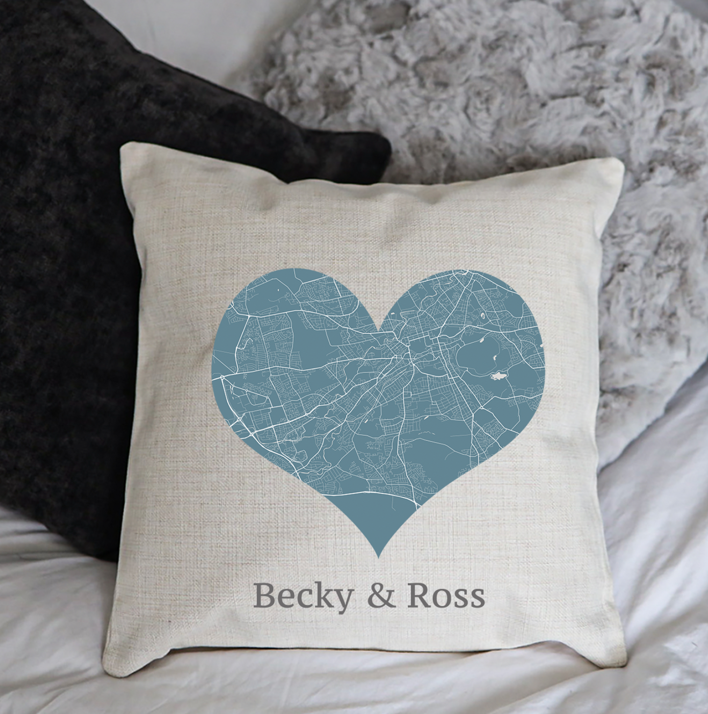 Personalised Heart Map Cushion